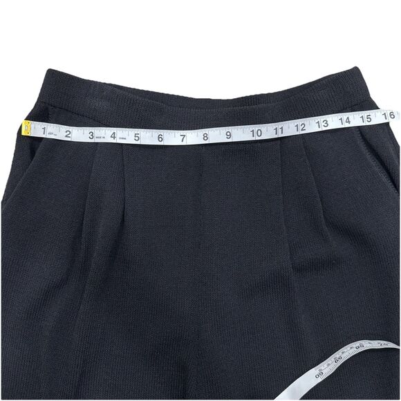 Vintage St John Basics Black Pocket Santana Knit Luxury High Rise Pants Size 10 - Picture 7 of 9